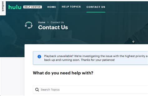 hulu account support.